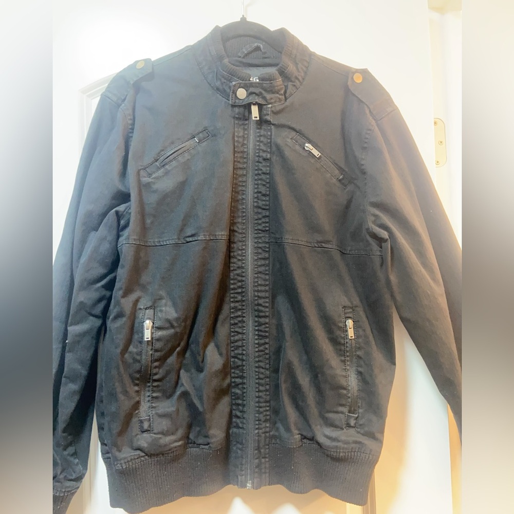 GUESS Men's Black Bomber Jacket
